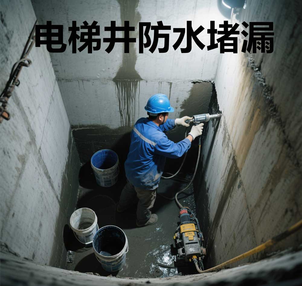 电梯井防水堵漏，秦皇岛专业电梯井漏水维修公司